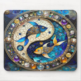 Mousepad Zodiac - Peixes Fish Yin e Yang