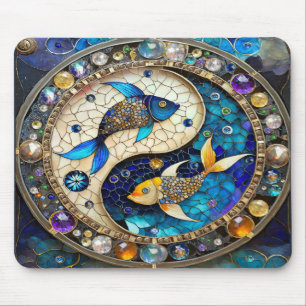 Mousepad Zodiac - Peixes Fish Yin e Yang