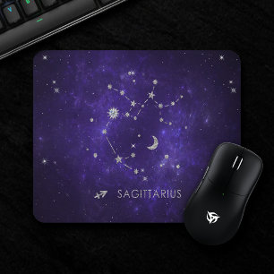 Mousepad Zodiac Roxo Sagittarius   Astrologia Horóscopo