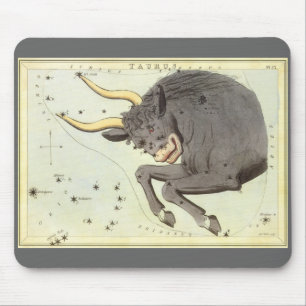 Mousepad Zodíaco Astrologia Vintage Touro Constelação Touro