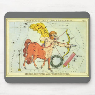 Mousepad Zodíaco Astrológico Vintage Constelação de Sagitár