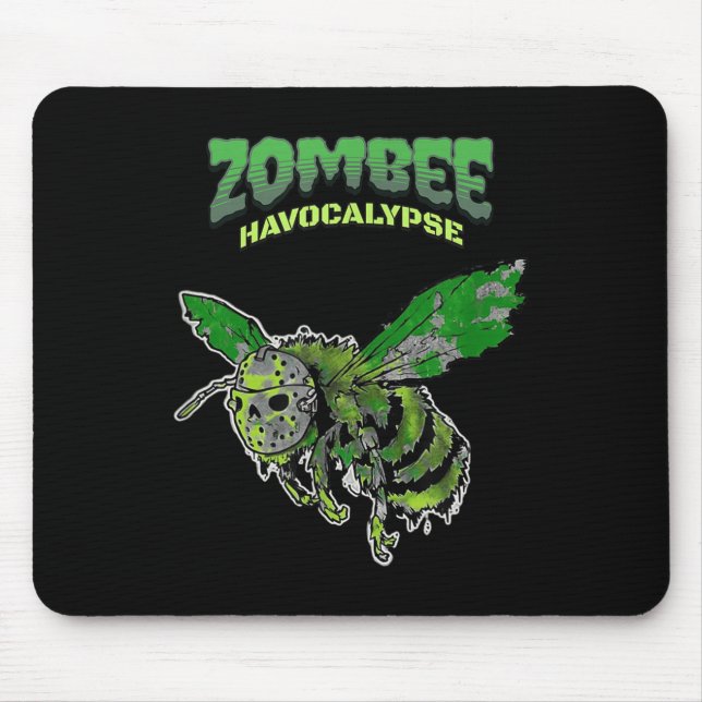 Mousepad Zombee Havocalypse Bee Dia de as Bruxas engraçado  (Frente)