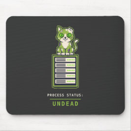 Mousepad Zombie Cat Server Rack Sysadmin Halloween Humor
