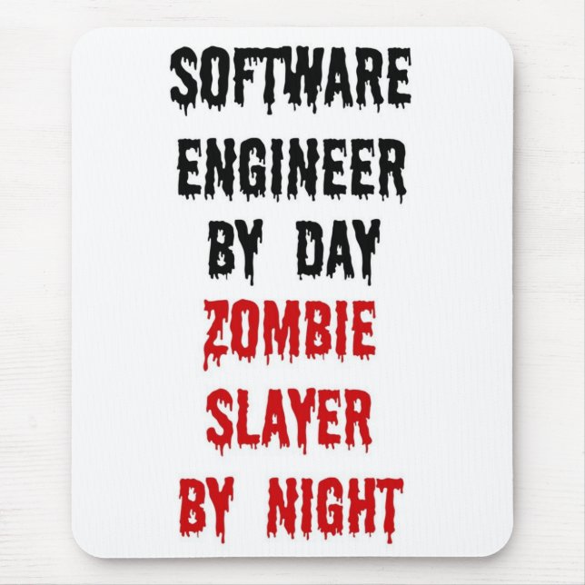 Mousepad Zombie Engenheiro de software (Frente)