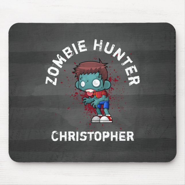 Mousepad Zombie Hunter com Splatter Legal (Frente)