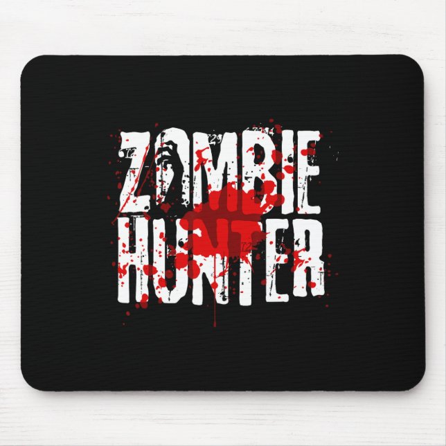 Mousepad Zombie Hunter Design Para Meninas No Dia Das Bruxa (Frente)