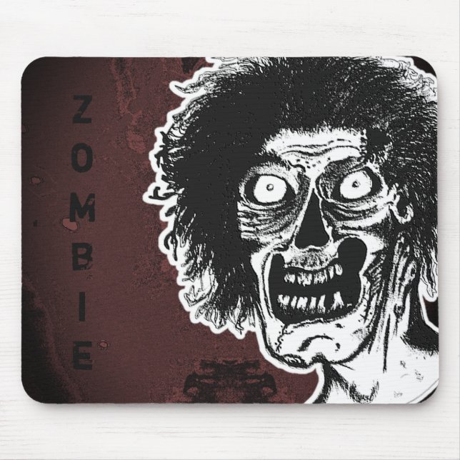 Mousepad ZOMBIE - Preto e Branco Ver.2 (Frente)