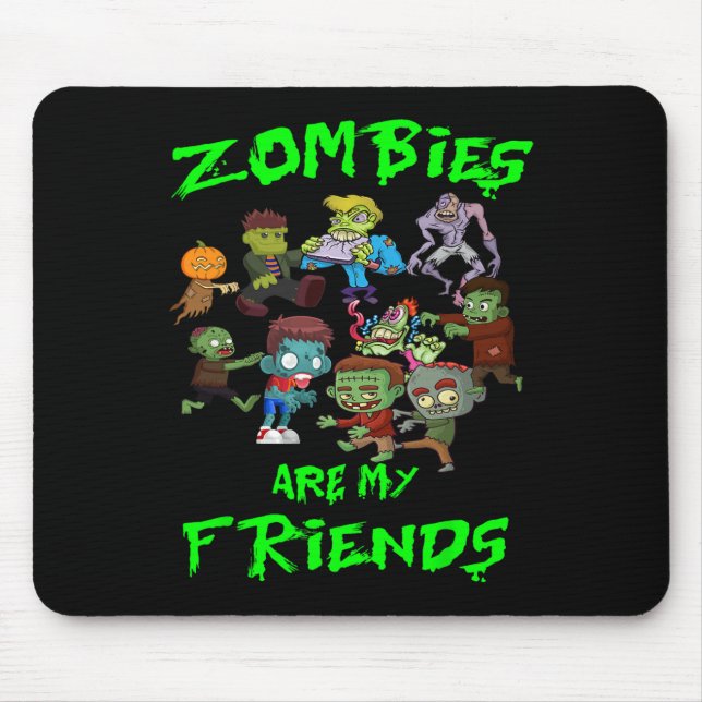 Mousepad Zombies São Meus Amigos Halloween (Frente)