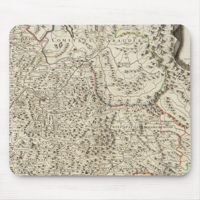 Mousepad Zonas urbanas da França 3 (Frente)