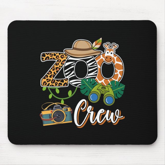 Mousepad Zoo Giraffe Crew Safari Animal Zoo Crianças Fie (Frente)