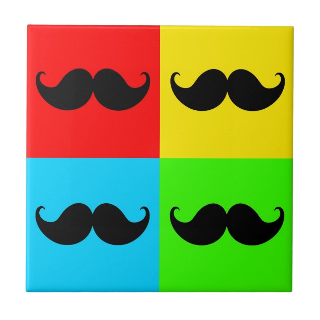 Moustache retro Funky Stache do bigode do pop art (Frente)