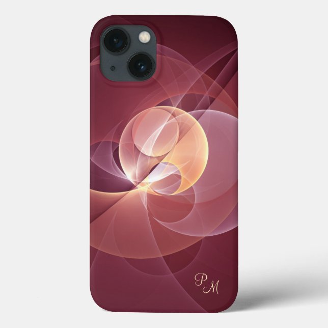 Movement Abstract Wine Red Pink Fractal Monogram (Verso)