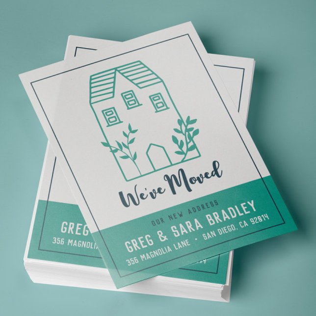 Movemos o Doodle House Novo Cartão de Endereço (Criador carregado)