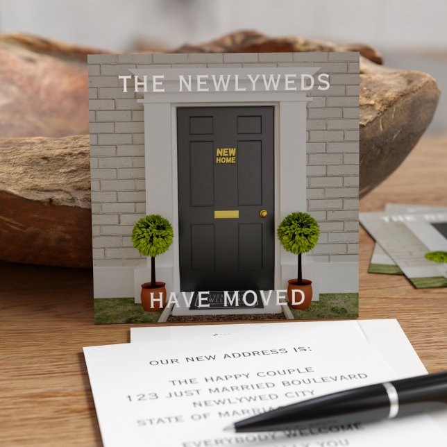 Movendo a mudança da Praça do Anúncio de Cartões d (Cost effective way to send out your moving announcements. Pack of 100 square business cards. Perfect)