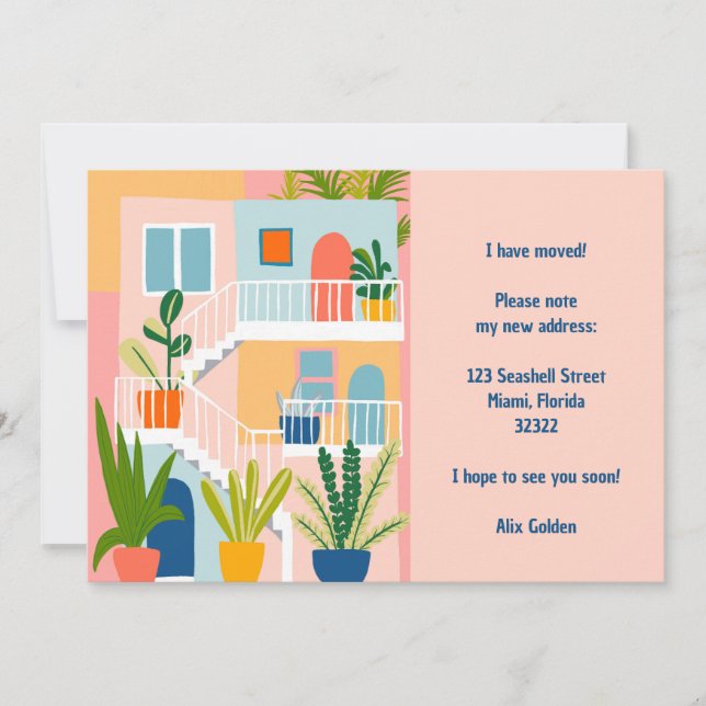 Movendo Anúncio Novo Endereço Apartamento Colorido (Frente)