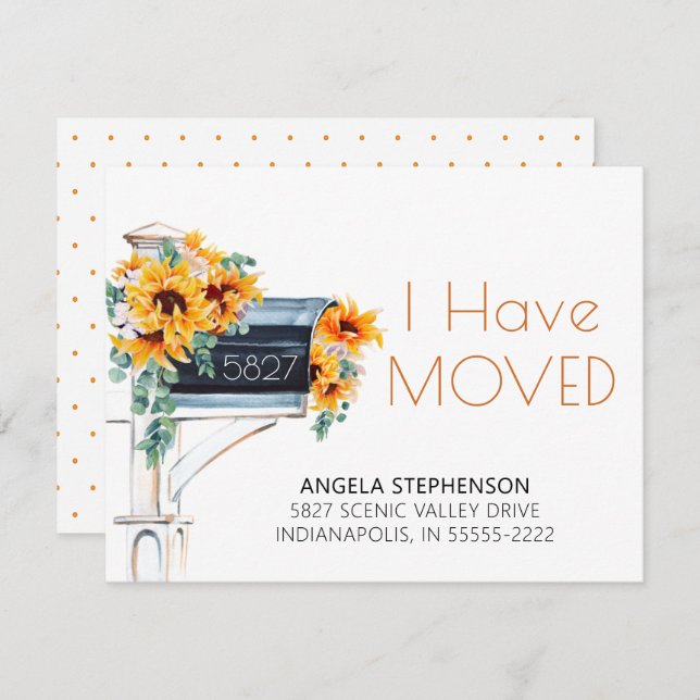 Movendo Girassóis Eucalyptus Mailbox Aquarela (Frente/Verso)