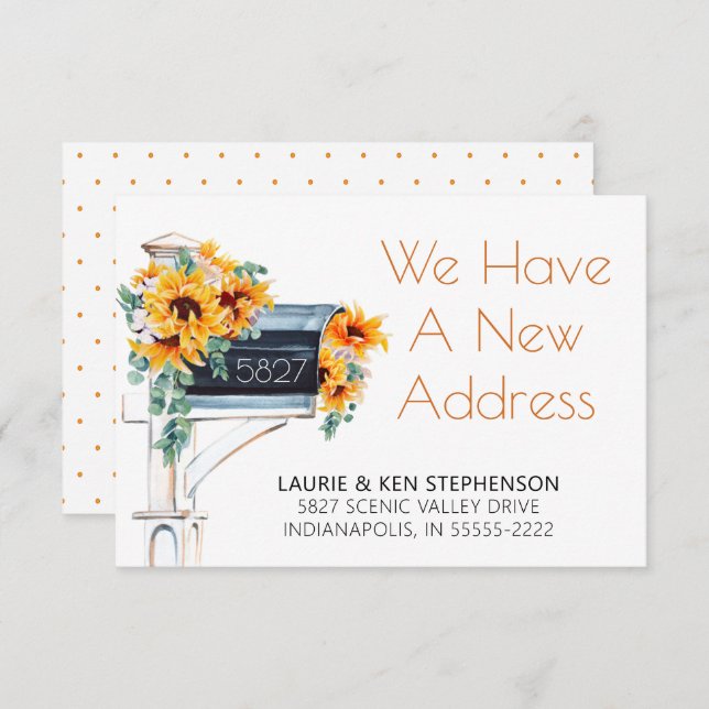 Movendo Girassóis Eucalyptus Mailbox Aquarela (Frente/Verso)