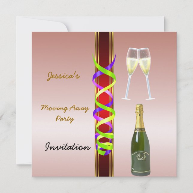 Movendo para Fora do Convite de festas (Frente)