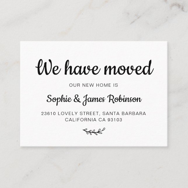 Movimentamos Mínimo Novo Cartão de Inserção de Mov (Frente)