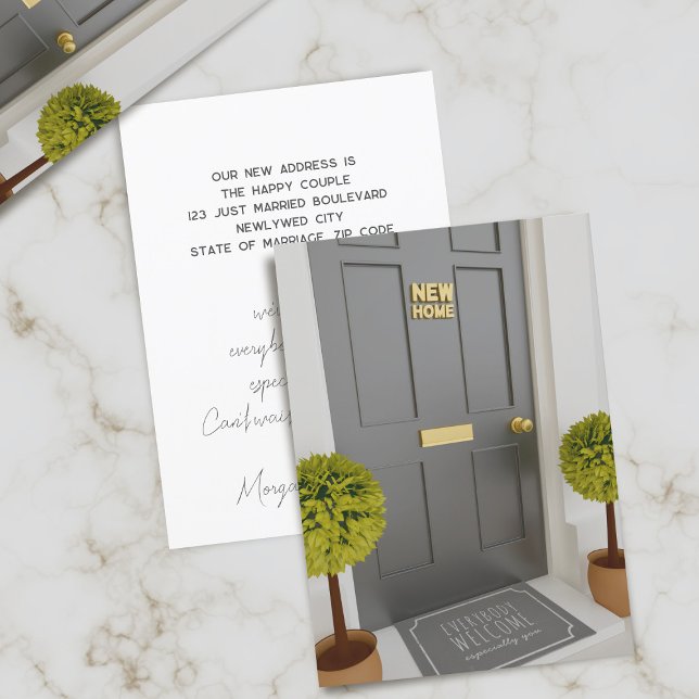 Movimentamos novo Cartão de Anúncio de Movimentaçã (Everyone is welcome at your new home. Just add your details)