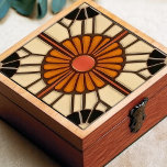 Movimento de Artesanato de Artes de Médio Sunflowe<br><div class="desc">Este belo azulejo cerâmico moderno do século médio é uma homenagem amorosa ao famoso movimento Artes e Artesanatos. Especialmente trabalhado no nosso workshop de Barcelona, ele apresenta formas abstrato simétricas e imita o fascínio cativante dos azulejos alivios modernos do século médio. Os designs simétricos ecoam um equilíbrio harmonioso, a expressão...</div>