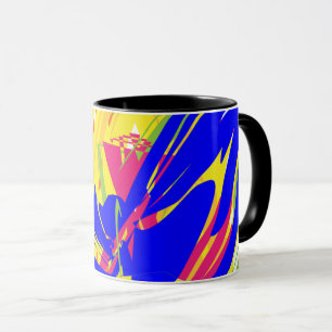 Movimento Vibrante — Caneca Abstrata de Blocos de