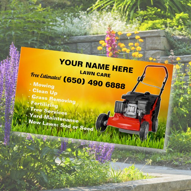 Mowing Service Business Card Lawn Care (Criador carregado)