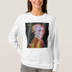 Mozart com camiseta gráfica "Igual"