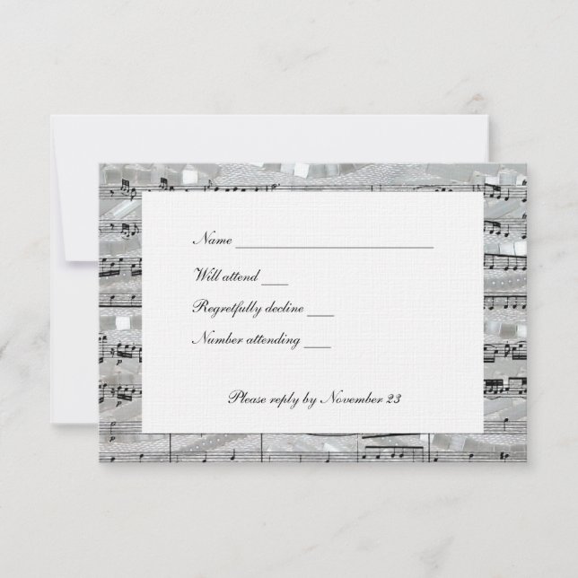 Mozart e Pearls rsvp com envelopes (Frente)