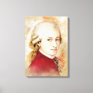 Mozart na Canvas - Estilo de Aquarela
