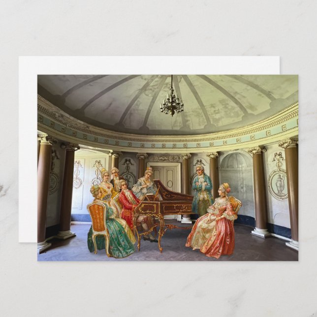 Mozart Reproduzindo Cartão de Férias Planas do Arg (Frente/Verso)