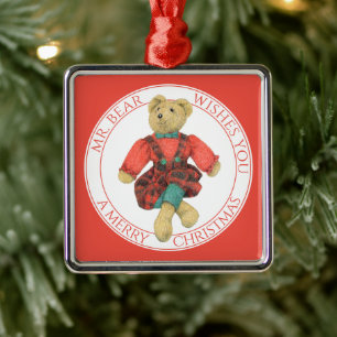MR. BEAR Enfeite Quadrado Premium + Texto