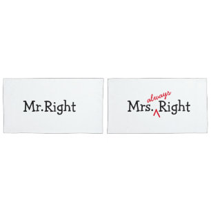 Mr.Right & Mrs.Always endireitam fronha de
