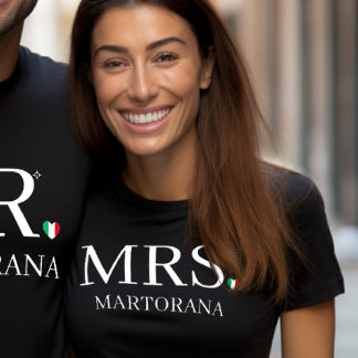 MRS. Italian Flag Heart Personal Last Name Couple