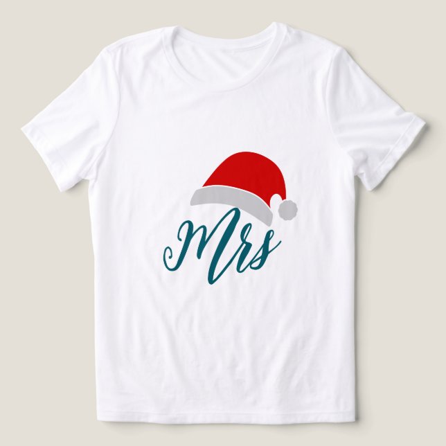 Mrs Santa Womens Christmas Shirt - Couples Tee (Design frontal)