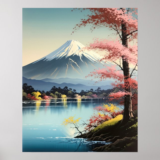 Mt. Fuji Impressão de Arte Japonês (Frente)