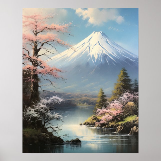 Mt. Fuji Impressão de Arte Japonês (Frente)