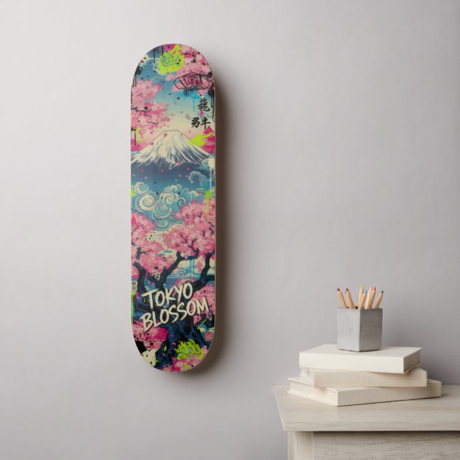Mt.FUJI＆SAKURA Skateboard Art – Japanese Spirit (Arte de parede)