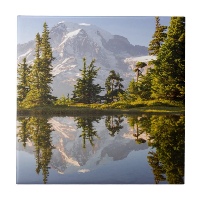 Mt. Rainier refletido em um tarn perto de Plummer  (Frente)