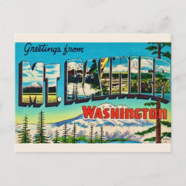 Mt Rainier Washington Cartão Postal Retro