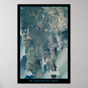 Mt. Tamalpais, impressão satélite de Marin Count