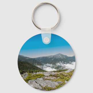 Mt. Washington Rolling Clouds Button Chaveiro