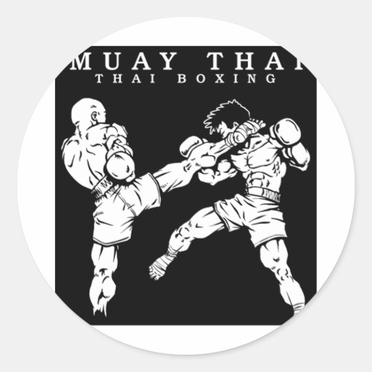 muay thai adesivo redondo