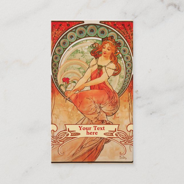 Mucha Art Nouveau - Cartões de visitas da Art Deco (Frente)