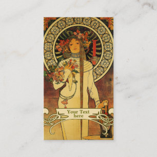 Mucha Art Nouveau - Cartões de visitas de Art Dec