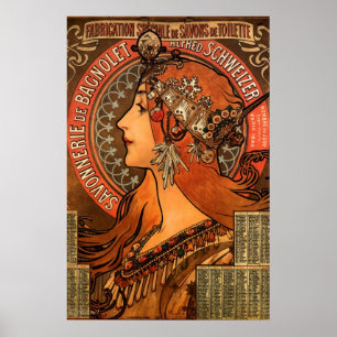Mucha Art Nouveau Senhoras Poster do Soap