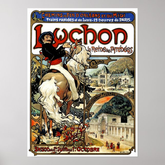 Mucha - Luchon - Art Nouveau - Casino Poster (Frente)