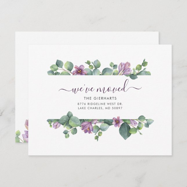 Mudamos de endereço Eucalyptus Greenery em movimen (Frente/Verso)