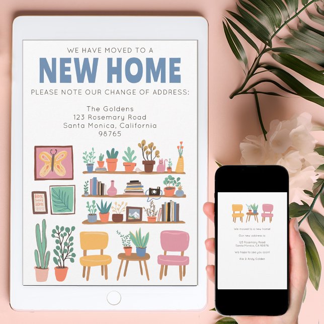 Mudamos O Endereço Para Alterar O Cartão De Sala D (We Have Moved Address Change Cute Livingroom Card
Digital Download Electronic)