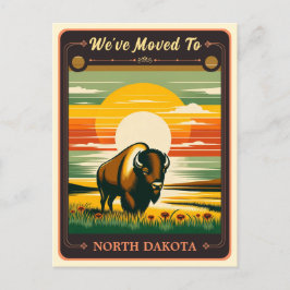 Mudamos para Dakota do Norte | Cartão postal Vinta